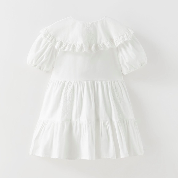 New!Zara Kids Embroidered Poplin Dress - Picture 2 of 12